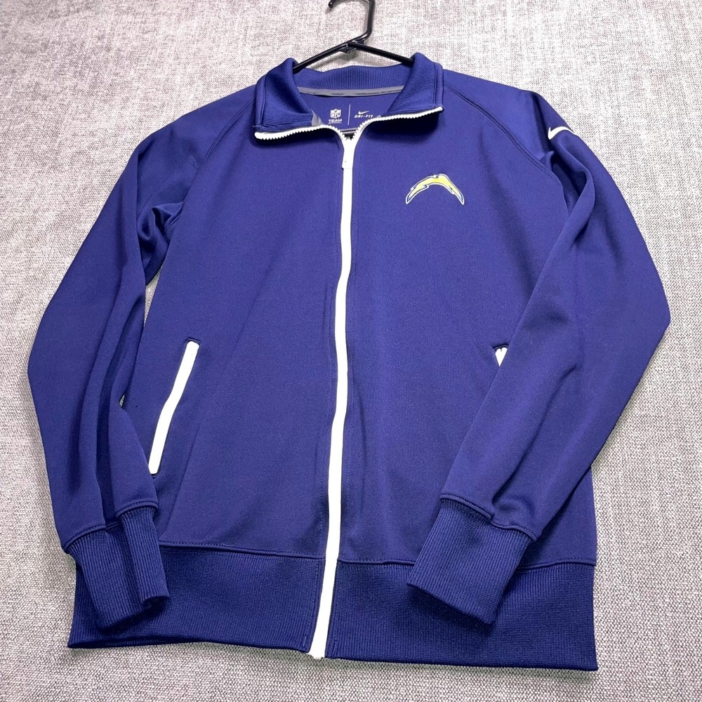 Los Angeles Chargers Jacket Mens Large Blue Nike Dri FIT Football NFL Full Zip
